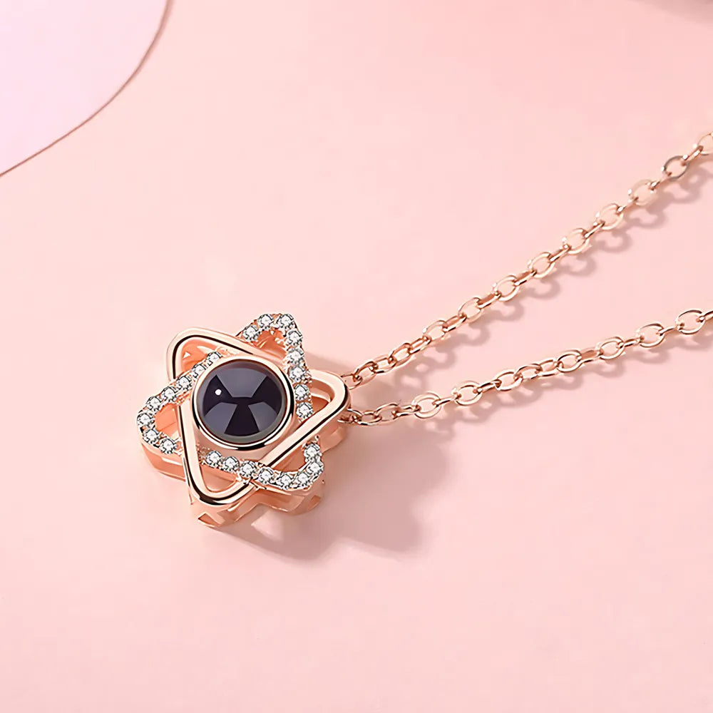Custom Star of David projection necklace with hidden photo