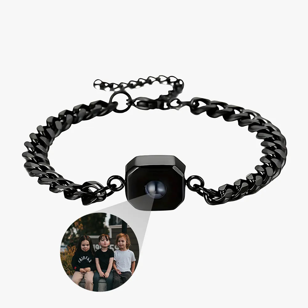 Custom Photo Projection Bracelet - Square Charm