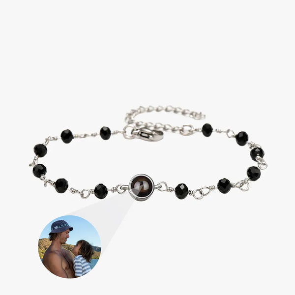 Boho Custom Photo Projection Bracelet Black