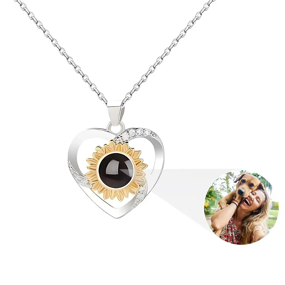 Heart Photo Projection Necklace – Custom Clavicle Chain Personalized Jewelry