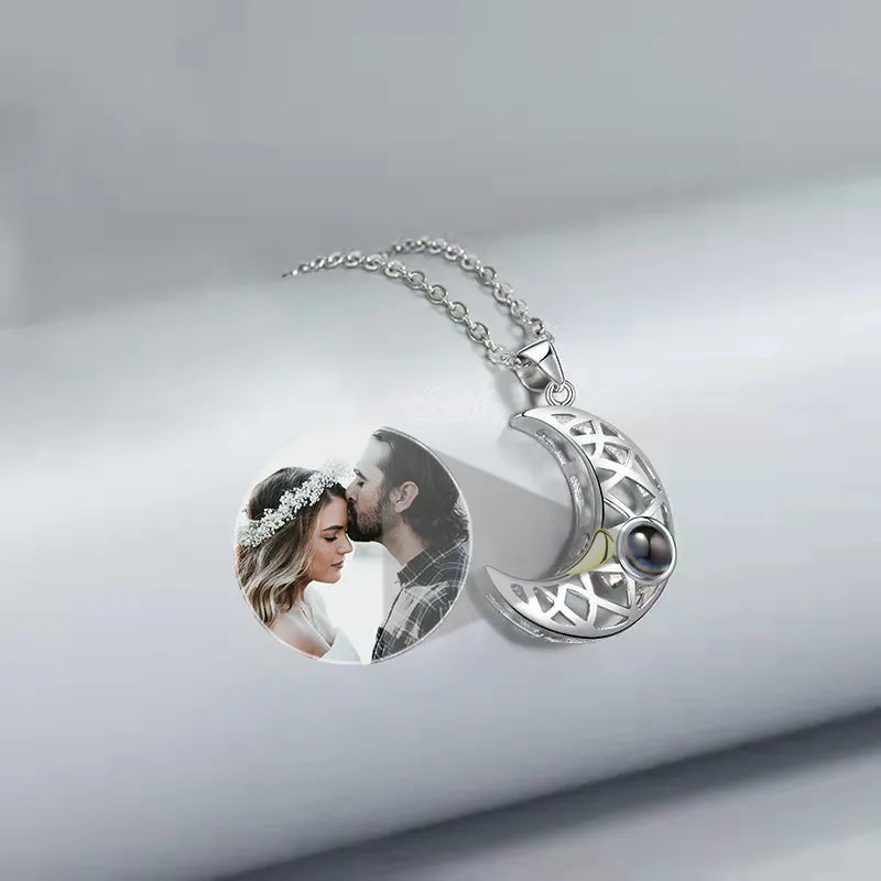 sun and moon photo necklace for lovers