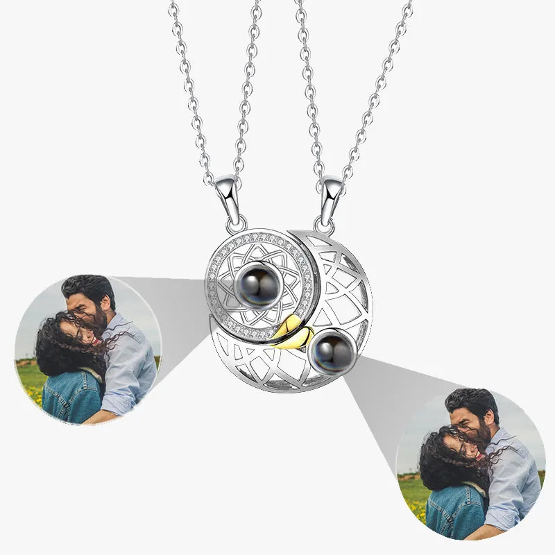 sun and moon photo necklace